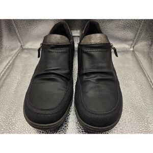 Spring Step Women Shoes Size 42 10 Casual Zip Loafer/Sneaker Black Leather